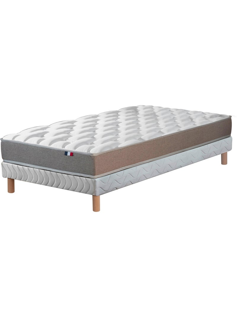 Ensemble Matelas Mousse à Mémoire de forme et mousse HR ZENITH + Sommier , Sommier Blanc Blanc - Kiabi