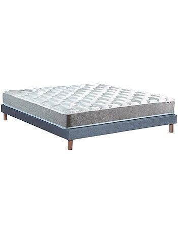 Ensemble Matelas Mousse à Mémoire de forme et mousse HR ZENITH + Sommier , Sommier Vert