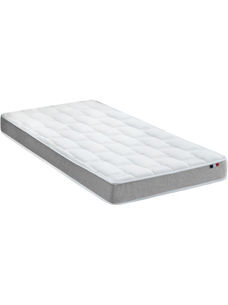 Ensemble Matelas Mousse à Mémoire de forme et mousse HR ZENITH + Sommier , Sommier Bleu Blanc Bleu - Kiabi
