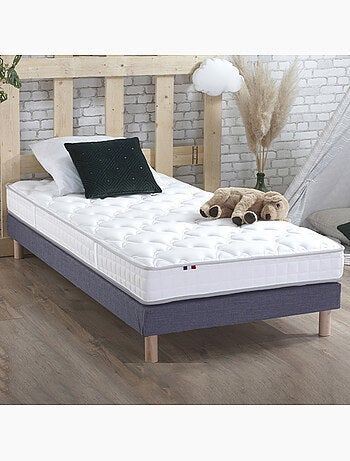 Ensemble Matelas Mousse à Mémoire de forme et mousse HR ZENITH + Sommier , Sommier Gris chiné