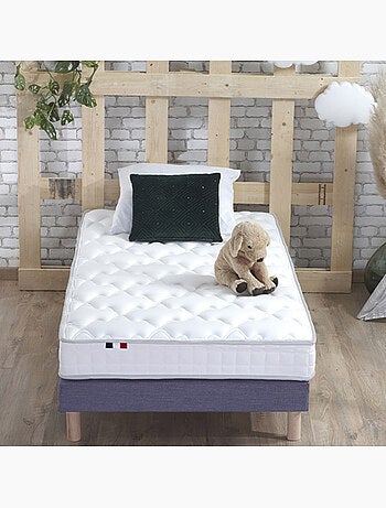 Ensemble Matelas Mousse à Mémoire de forme et mousse HR ZENITH + Sommier , Sommier Gris chiné