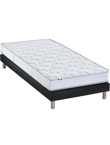 Ensemble Matelas Mousse à Mémoire de forme et mousse HR ZENITH + Sommier , Sommier Gris chiné