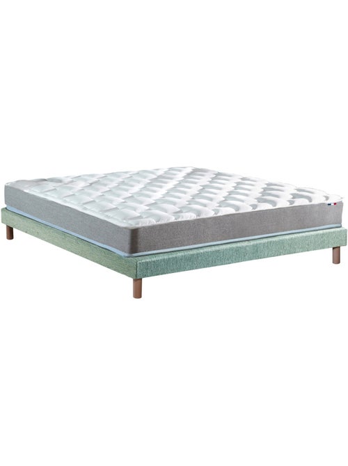 Ensemble Matelas Mousse à Mémoire de forme et mousse HR ZENITH + Sommier , Sommier Vert - Kiabi