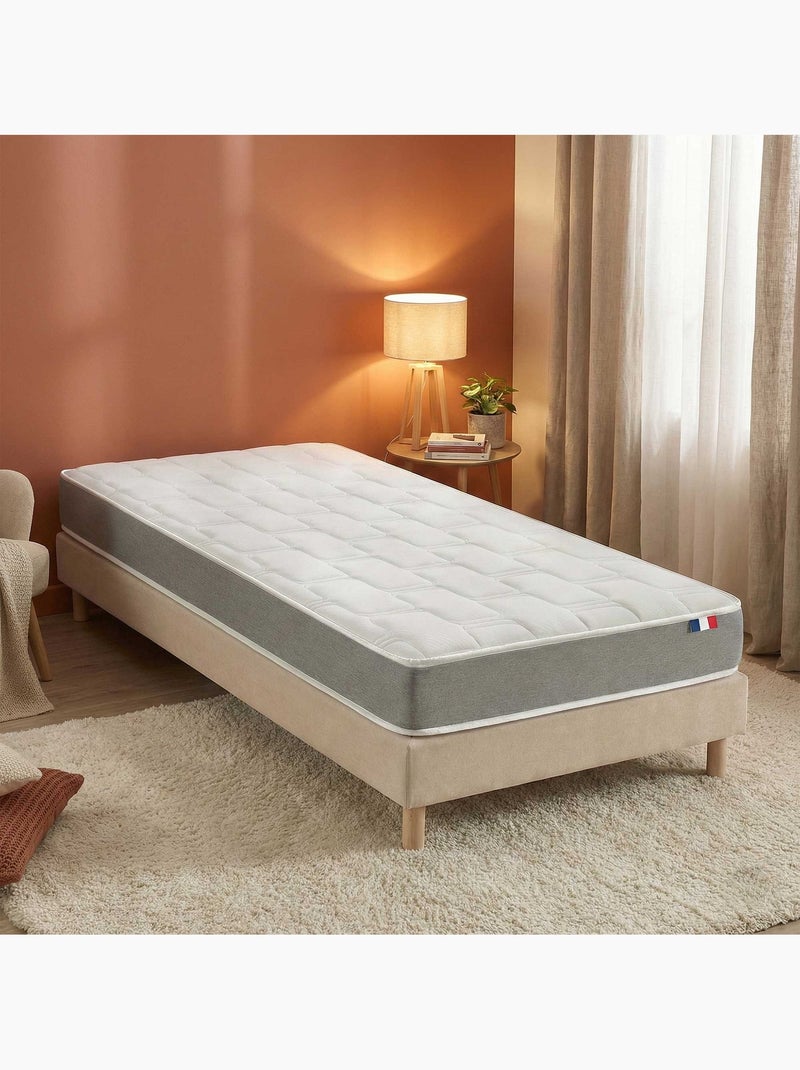 Ensemble matelas mousse accueil memoire de forme, H16, sommier lattes fixes beige Beige clair - Kiabi