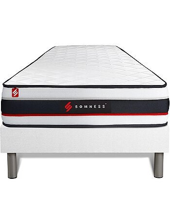 Ensemble Matelas Mousse et Sommier tapissier en kit Blanc - Form