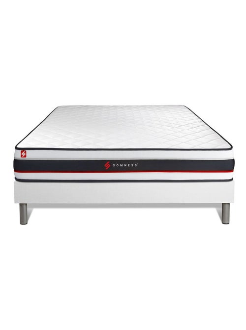 Ensemble Matelas Mousse et Sommier tapissier en kit Blanc - Form - Kiabi