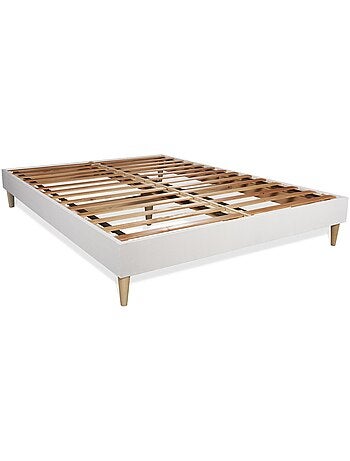 Ensemble Matelas Mousse et Sommier tapissier en kit Blanc - Soft