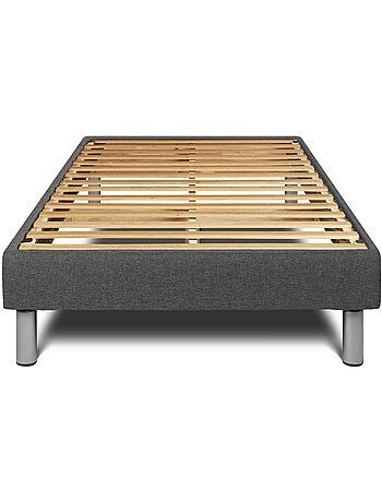 Ensemble Matelas Mousse et Sommier tapissier en kit Gris - VITAL RELAX