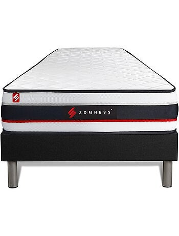 Ensemble Matelas Mousse et Sommier tapissier en kit Blanc - Form