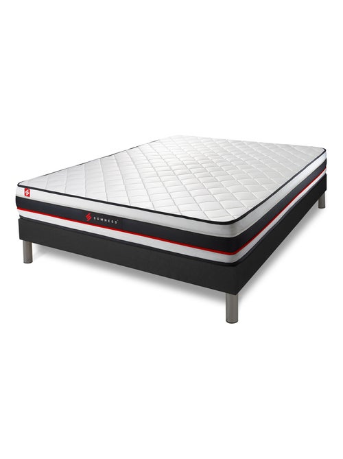 Ensemble Matelas Mousse et Sommier tapissier en kit Noir - Form - Kiabi
