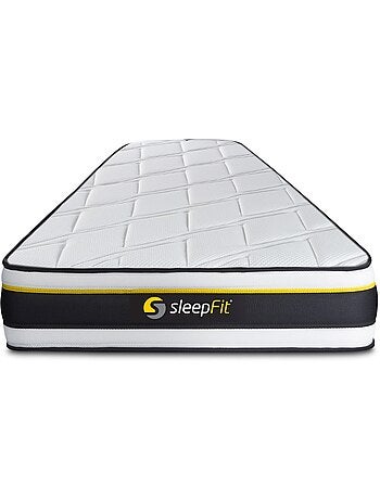 Ensemble Matelas Mousse et Sommier tapissier en kit Blanc - Soft