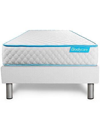 Ensemble Matelas Mousse et Sommier Tapissier multi-lattes Gris - Bodyone