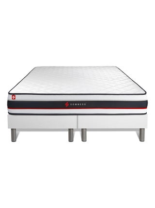 Ensemble Matelas Mousse et Sommier Tapissier multi-lattes Blanc - Form