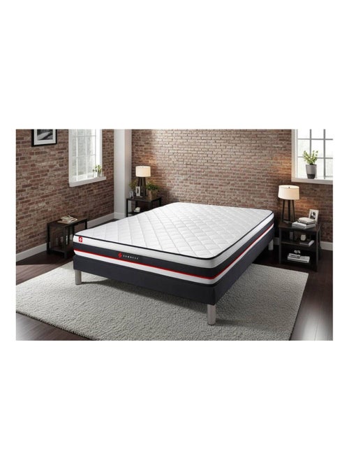 Ensemble Matelas Mousse et Sommier Tapissier multi-lattes Noir - Form - Kiabi
