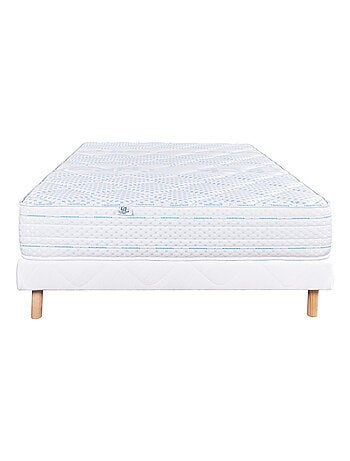 Ensemble matelas mousse ferme 24 cm et sommier blanc