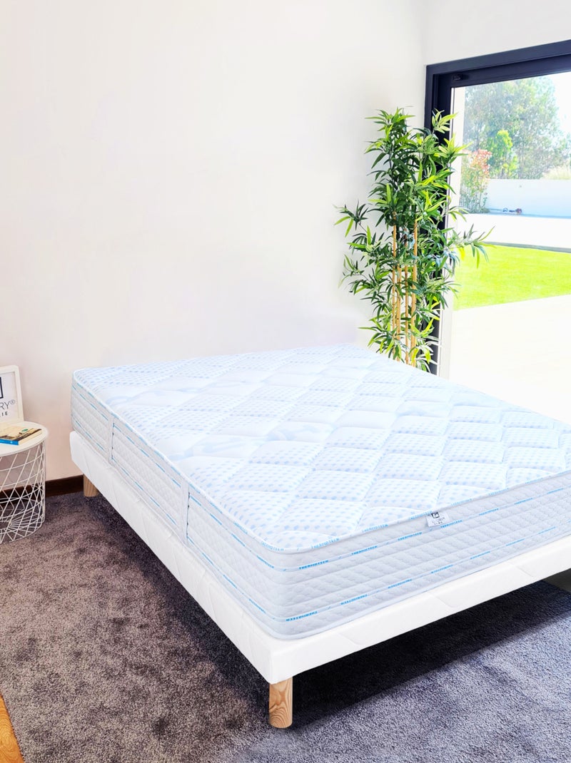 Ensemble matelas mousse ferme 24 cm et sommier blanc Blanc - Kiabi
