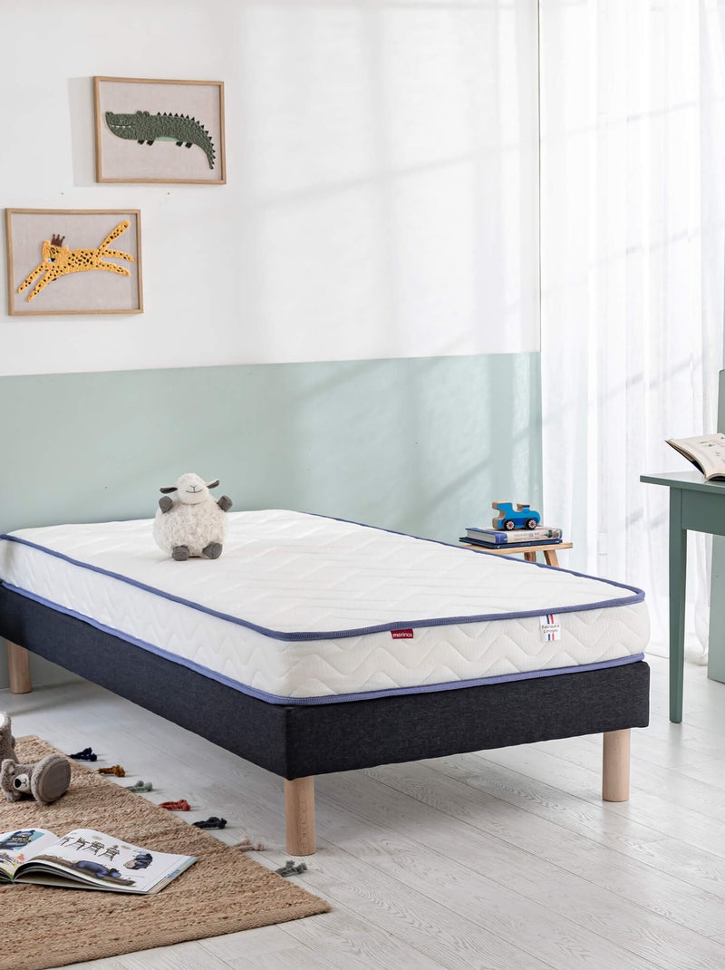 Ensemble matelas mousse ferme et confortable SUN, sommier medium et pieds Blanc - Kiabi