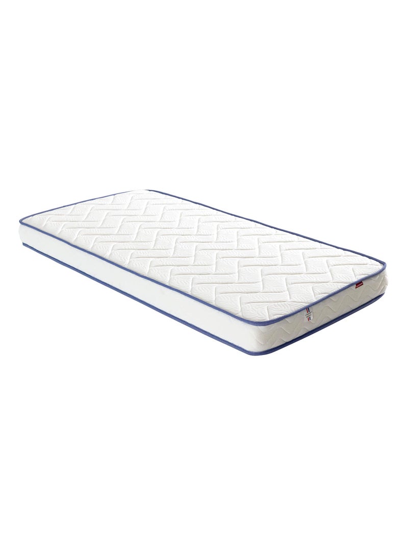 Ensemble matelas mousse ferme et confortable SUN, sommier medium et pieds Blanc - Kiabi