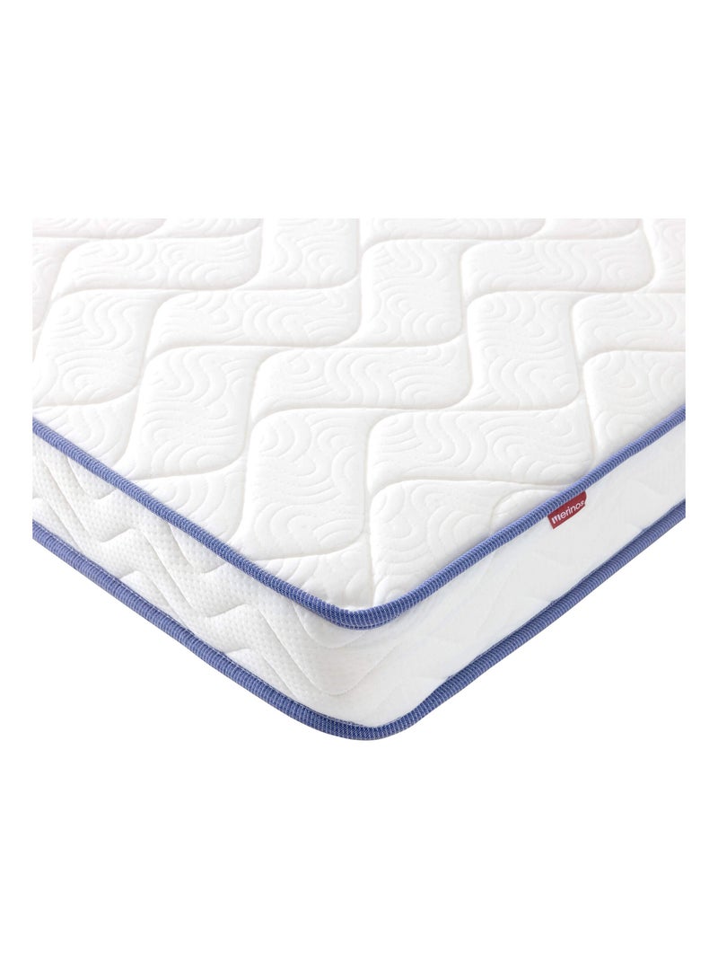 Ensemble matelas mousse ferme et confortable SUN, sommier medium et pieds Blanc - Kiabi