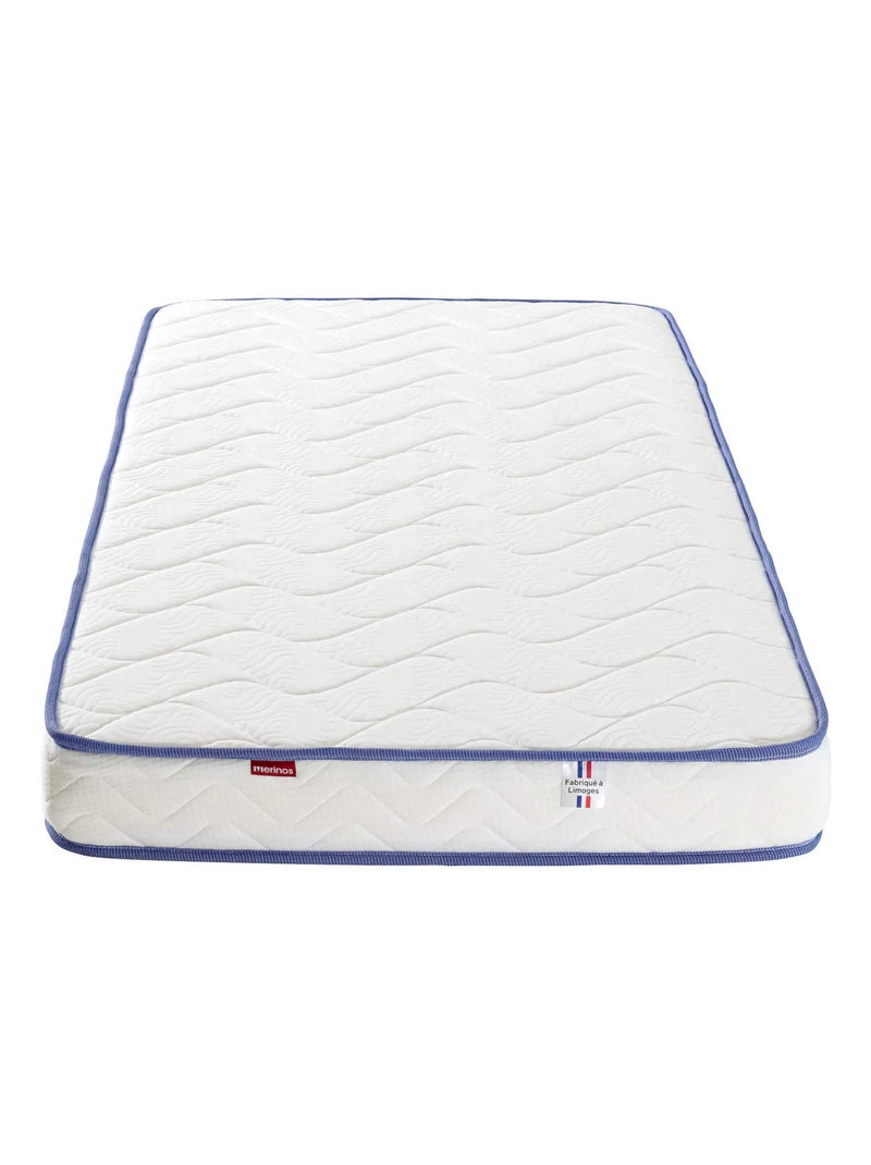 Ensemble matelas mousse ferme et confortable SUN, sommier medium et pieds Blanc - Kiabi