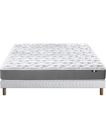 Ensemble matelas mousse ferme réversible ALTO et sommier - confort français - Sommier - Bleu denim