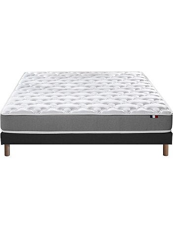 Ensemble matelas mousse ferme réversible ALTO et sommier - confort français - Sommier - Bleu denim