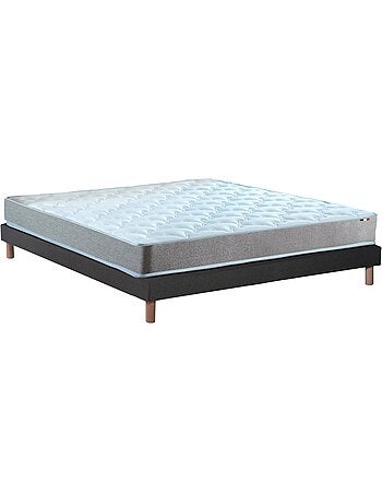 Ensemble matelas mousse ferme réversible ALTO et sommier - confort français - Sommier - Bleu denim