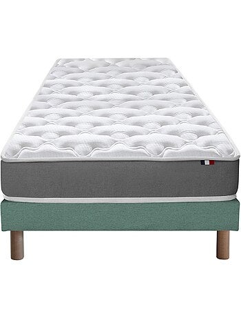 Ensemble matelas mousse ferme réversible ALTO et sommier - confort français - Sommier - Bleu denim