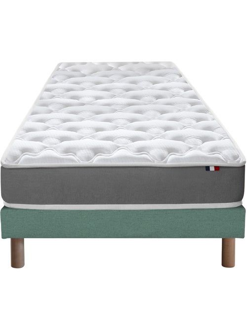 Ensemble matelas mousse ferme réversible ALTO et sommier - confort français - Sommier - Vert celadon - Kiabi