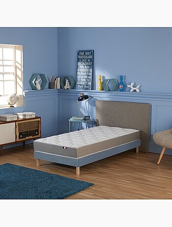 Ensemble Matelas Mousse ferme réversible ALTO + Sommier Made in France , Sommier Bleu denim