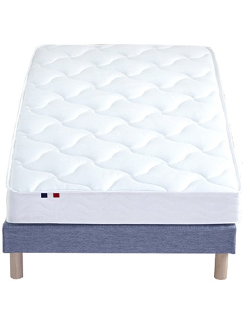 Ensemble Matelas Mousse ferme réversible ALTO + Sommier Made in France , Sommier Bleu denim - Kiabi