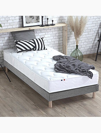 Ensemble Matelas Mousse ferme réversible ALTO + Sommier Made in France , Sommier Bleu denim
