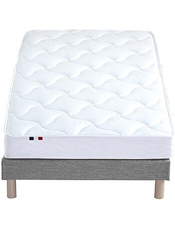 Ensemble Matelas Mousse ferme réversible ALTO + Sommier Made in France , Sommier Bleu denim