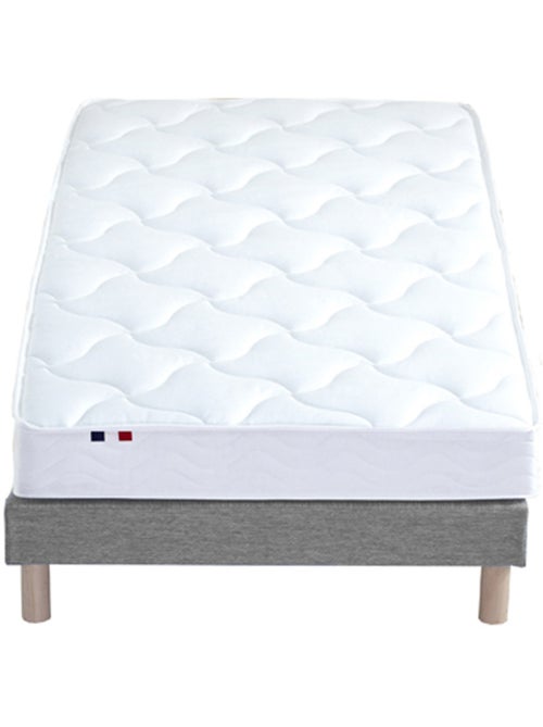 Ensemble Matelas Mousse ferme réversible ALTO + Sommier Made in France , Sommier Gris chiné - Kiabi