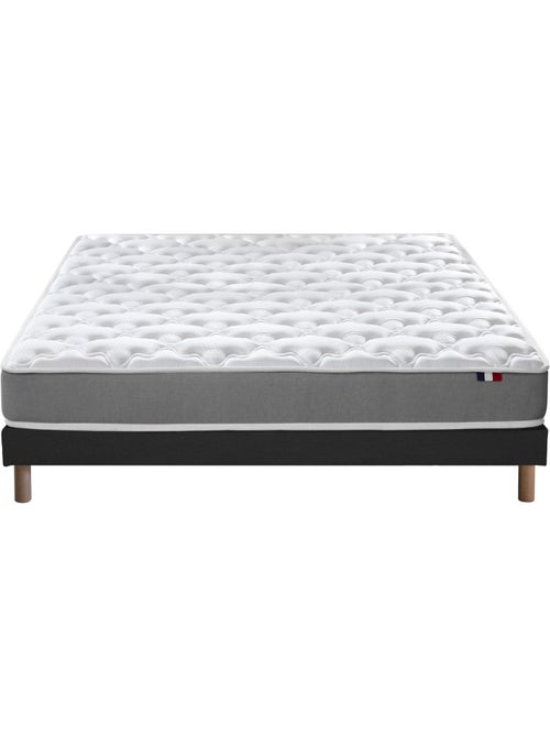 Ensemble Matelas Mousse ferme réversible ALTO + Sommier Made in France , Sommier Noir - Kiabi