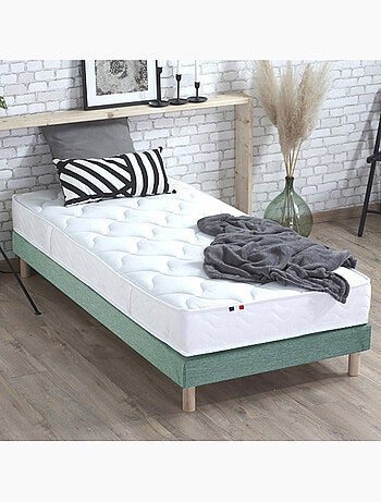 Ensemble Matelas Mousse ferme réversible ALTO + Sommier Made in France , Sommier Bleu denim