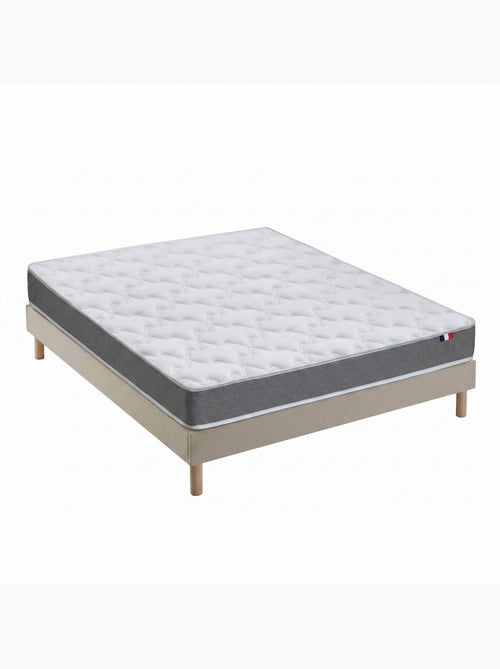 Ensemble matelas mousse haute densité, 25kg/m3, H14, sommier en kit beige - Kiabi Ensemble matelas mousse haute densité, 25kg/m3, H14, sommier en kit beige - Kiabi