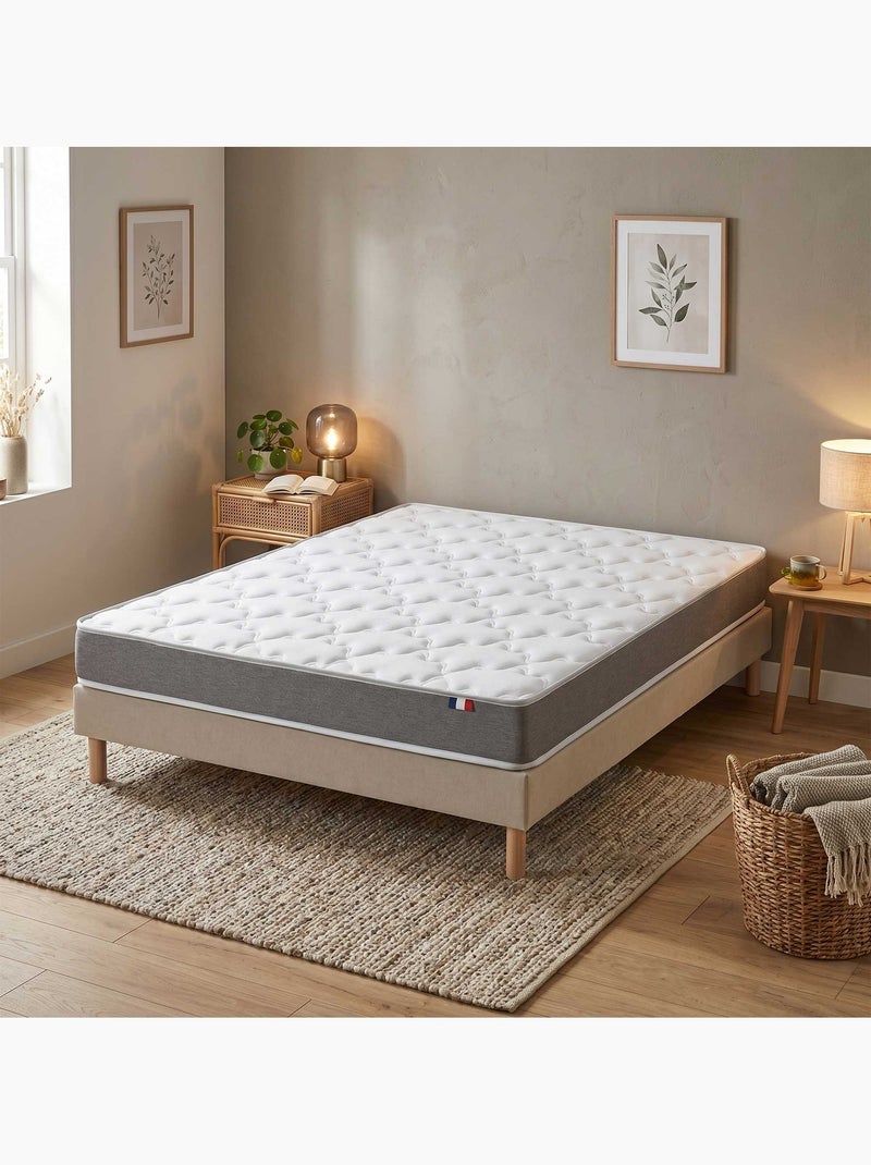 Ensemble matelas mousse haute densité, 25kg/m3, H14, sommier en kit beige Beige clair - Kiabi