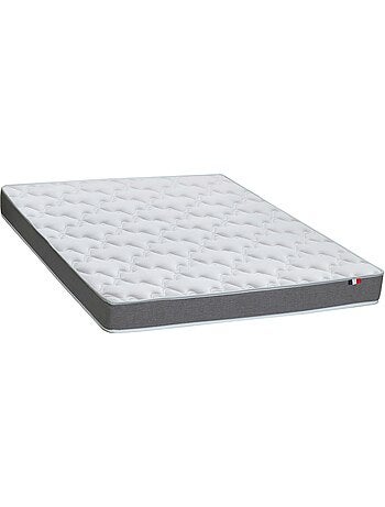 Ensemble matelas mousse haute densité, 25kg/m3, H14, sommier en kit gris