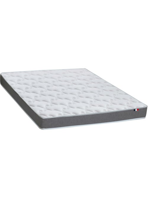 Ensemble matelas mousse haute densité, 25kg/m3, H14, sommier en kit gris - Kiabi Ensemble matelas mousse haute densité, 25kg/m3, H14, sommier en kit gris - Kiabi