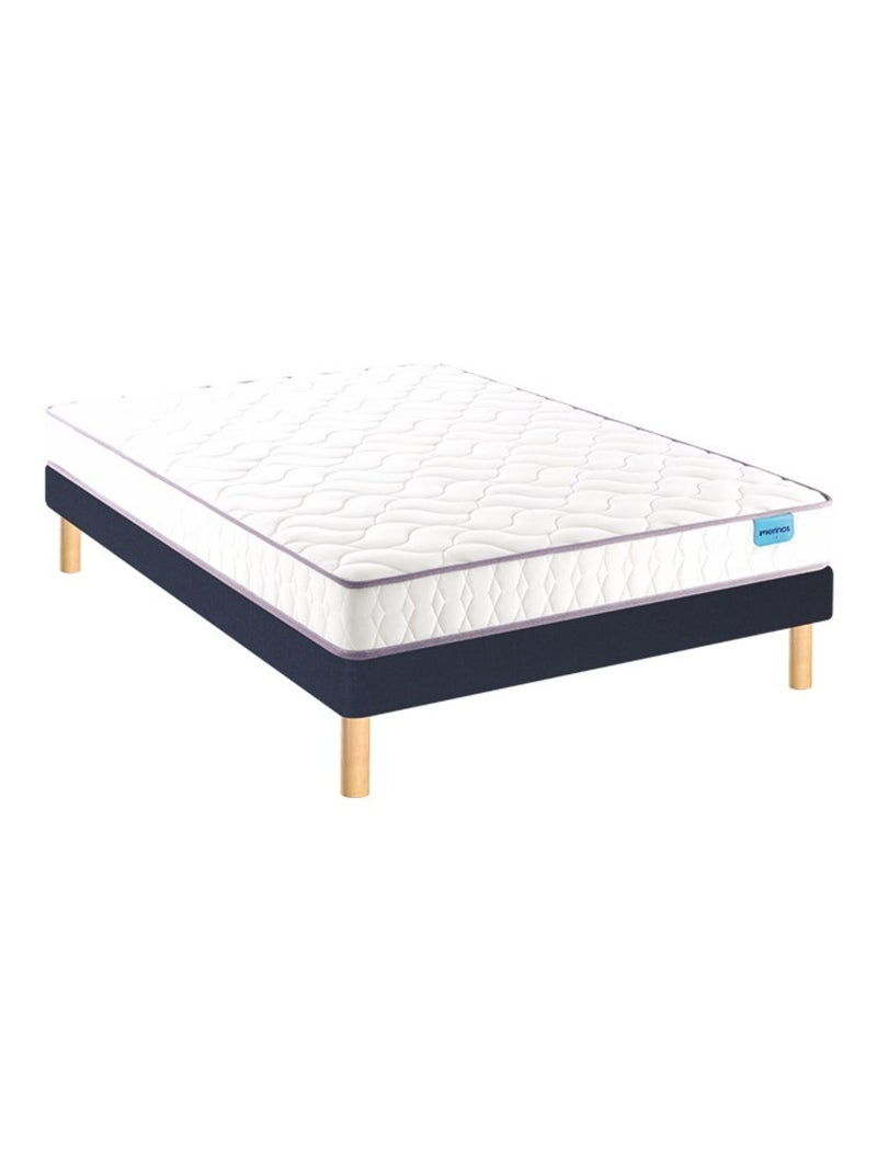 Ensemble matelas mousse haute densité et mémoire de forme CHILL BED, sommier ferme et pieds Blanc - Kiabi