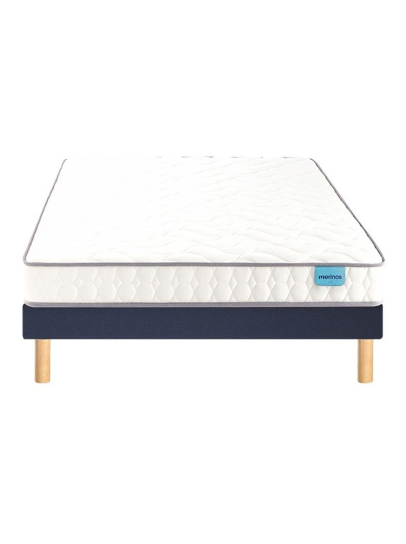 Ensemble matelas mousse haute densité et mémoire de forme CHILL BED, sommier ferme et pieds Blanc - Kiabi