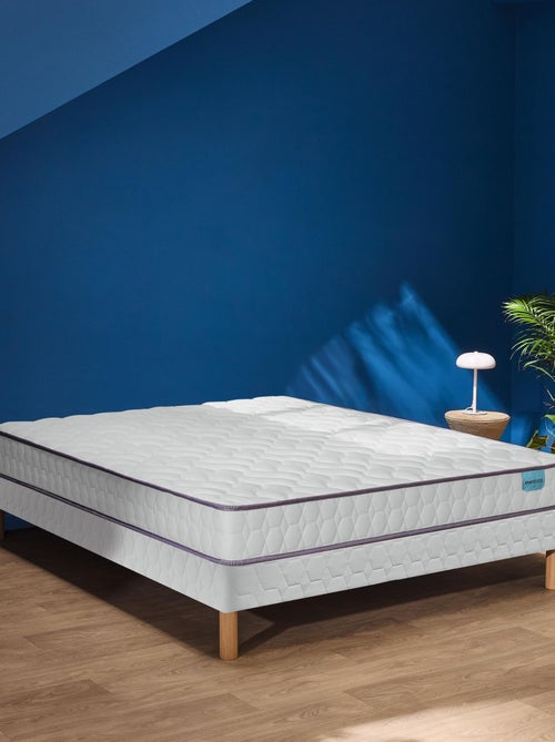 Ensemble matelas mousse haute densité OPTILIT, sommier TWIST et pieds - Kiabi