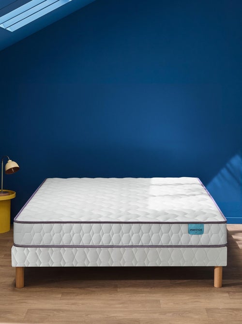 Ensemble matelas mousse haute densité OPTILIT, sommier TWIST et pieds - Kiabi