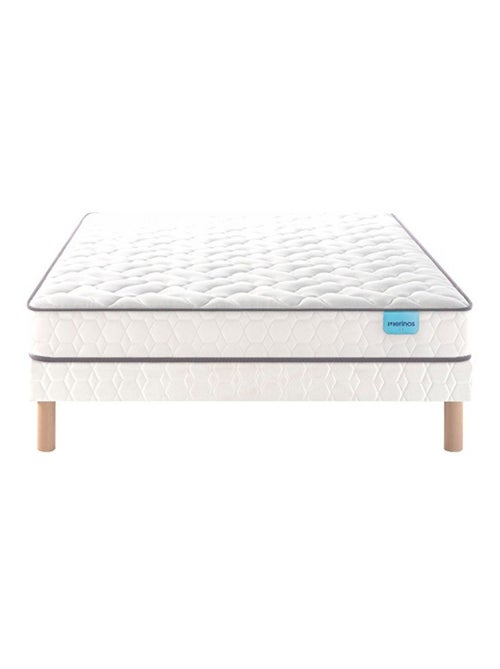 Ensemble matelas mousse haute densité OPTILIT, sommier TWIST et pieds - Kiabi