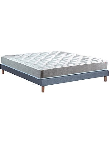 Ensemble matelas mousse haute résilience CIRRUS avec sommier - confort français - Sommier - Noir