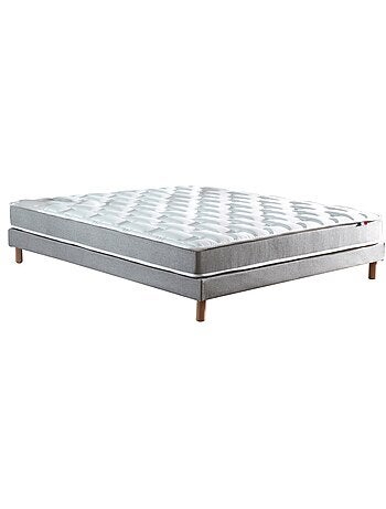 Ensemble matelas mousse haute résilience CIRRUS avec sommier - confort français - Sommier - Noir