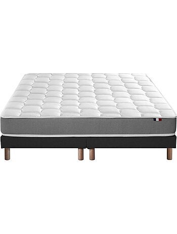 Ensemble matelas mousse haute résilience CIRRUS avec sommier - confort français - Sommier - Noir
