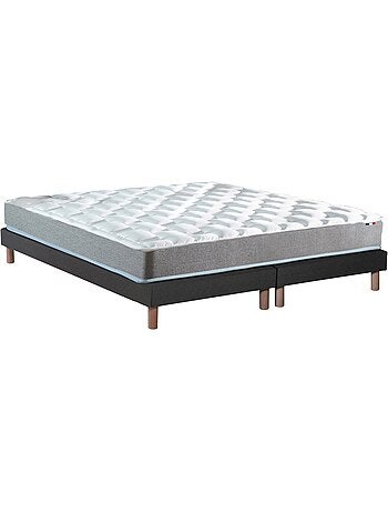 Ensemble matelas mousse haute résilience CIRRUS avec sommier - confort français - Sommier - Noir
