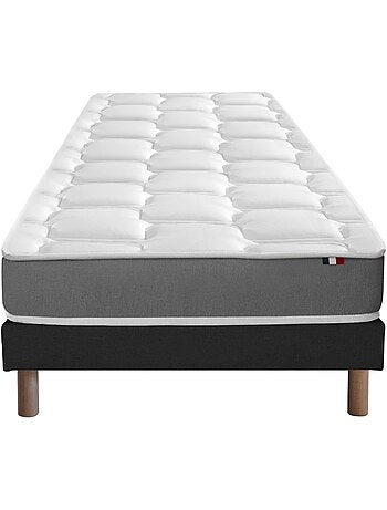 Ensemble matelas mousse haute résilience cirrus avec sommier - confort français - sommier - noir